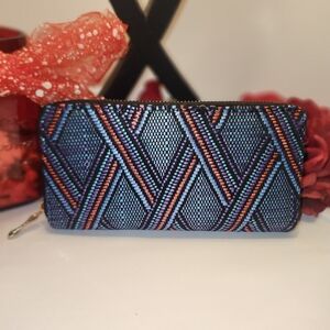 *Blue and Multicolor Women's Clutch